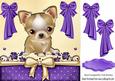 Cute Little Chichuaha with Big Purple Bows 8x8