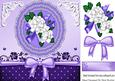 Pretty Purple Lace Doilie with Flowers and Bow 8x8