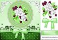 Pretty Green Lace Doilie with Flowers and Bow 8x8