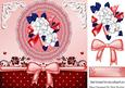 Pretty Red Lace Doilie with Flowers and Bow 8x8