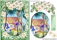 Tea in the Garden with Pretty Flowers and Cottage