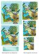 Blue Birds in the Spring with Meadows and Cottages Pyramids