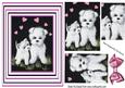 Cute Little Westies in the Grass in Striped Frame Pyramids