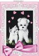 Cute Westies with Hearts in Lace Frame with Bow A4