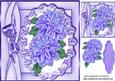 Pretty Lilac Chrysthanthemums on Lace with Bow 8x8