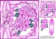 Pretty Pink Chrysthanthemums on Lace with Bow 8x8