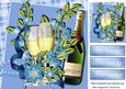 Champagne and Flowers with Glasses to the Happy Couple 8x8