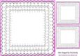 Pretty Pink with Frill Lace Edging Card Front & Toppers