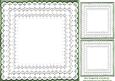Pretty Moss Green Frill Lace Edging Card Front & Toppers, C