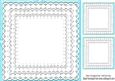 Pretty Turq with Frill Lace Edging Card Front & Toppers