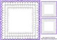 Pretty Purple with Frill Lace Edging Card Front & Toppers
