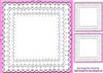 Pretty Cerise with Frill Lace Edging Card Front & Toppers