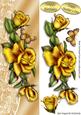 Beautiful Gold Roses on Lace with Butterfly Tall Dl