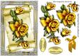 Gold Roses on a Scroll in Ornate Frame with Bow