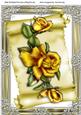 Gold Roses on a Scroll in Ornate Frame A4