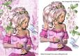 Beautiful Gypsey Girl in Pink Wih Butterflies and Dove