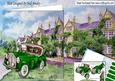 Lovely Mansion with Drive and Vintage Green Car 8x8 Kit