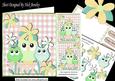 Cute Family of Green Owls in a Flower Pot, with Flowers Kit