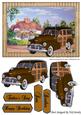 Brown 1948 Vintage Woody, with Pretty Cottage