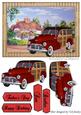 Red 1948 Vintage Woody, with Pretty Cottage