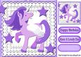 Pretty Purple Unicorn with Stars on Lace 8x8