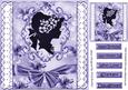 Pretty Vintage Silhouette Lady on Lace with Purple Bow 8x8