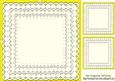 Pretty Yellow with Frill Lace Edging Card Front & Toppers