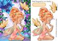 Pretty Faerie Sitting Down with Flowers and Butterflies