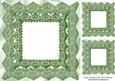 Antique Moss Green Lace on Satin Card Front 8x8 and Topper