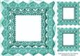 Antique Turq Lace on Satin Card Front 8x8 and Topper