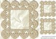Scalloped Vintage Ecru Lace on Satin Card & Toppers 8x8