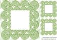 Scalloped Vintage Moss Lace on Satin Card & Toppers 8x8