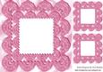 Scalloped Vintage Pink Lace on Satin Card & Toppers 8x8