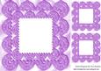 Scalloped Vintage Lilac Lace on Satin Card & Toppers 8x8