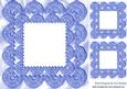 Scalloped Vintage Blue Lace on Satin Card & Toppers 8x8