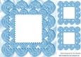 Scalloped Vintage Sky Blue Lace on Satin Card & Toppers 8x8