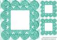Scalloped Vintage Turq Lace on Satin Card & Toppers 8x8