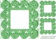 Scalloped Vintage Green Lace on Satin Card & Toppers 8x8