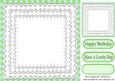 Green Gingham and White Lace Card Front & Topper