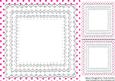 Pink Polka Dot with Lace, Pretty Card Front and Toppers 8x8