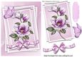 Pretty Lilac Magnolias, with Butterfly and Bow in Lace Fram
