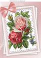 Vintage Roses on Lace with Bow A4