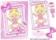 It's a Baby Girl, Smiling with Her Rattle in Lace Frame
