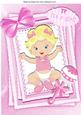 It's a Baby Girl, Smiling with Her Rattle in Lace Frame A4