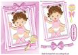 Cute Brown Haired Baby Girl with Rattle and Big Smile