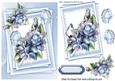 Pretty Blue Roses and Butterflies on Lace