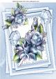 Pretty Blue Roses and Butterflies on Lace A4