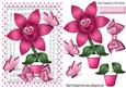 Happy Little Pink Flower with Butterflies and Bow