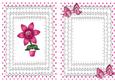 Happy Little Pink Flower with Butterflies and Bow A5 Insert