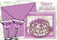 Happy Birthday Cake! with Pink Bubbly and Envelope A4